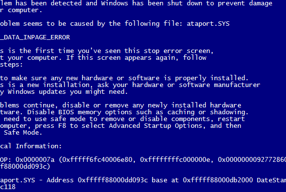 ATAPORT.SYS BSOD Virus Fix